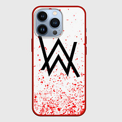 Чехол для iPhone 13 Pro Alan walker брызги, цвет: 3D-красный