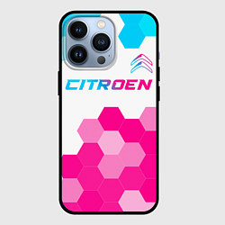 Чехол для iPhone 13 Pro Citroen neon gradient style: символ сверху, цвет: 3D-черный