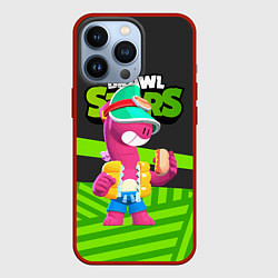 Чехол для iPhone 13 Pro Doug Brawl stars green black, цвет: 3D-красный