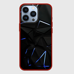 Чехол для iPhone 13 Pro Black texture neon line, цвет: 3D-красный