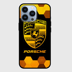 Чехол для iPhone 13 Pro Porsche - gold gradient, цвет: 3D-черный