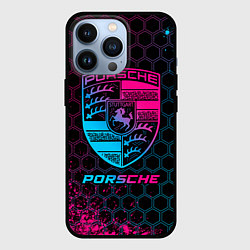 Чехол для iPhone 13 Pro Porsche - neon gradient, цвет: 3D-черный