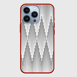 Чехол для iPhone 13 Pro Серые длинные ромбы, цвет: 3D-красный
