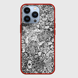 Чехол для iPhone 13 Pro Черно-белый мозаичный узор, цвет: 3D-красный