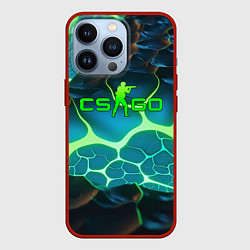 Чехол для iPhone 13 Pro CSGO разлом неоновых плит, цвет: 3D-красный
