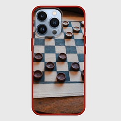Чехол для iPhone 13 Pro Шашки, цвет: 3D-красный