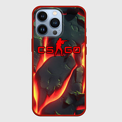 Чехол для iPhone 13 Pro CSGO красные плиты с лавой, цвет: 3D-красный