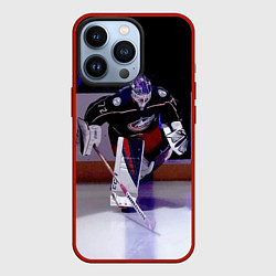 Чехол для iPhone 13 Pro Sergey Bobrovsky - goalkeeper - Columbus blue jack, цвет: 3D-красный