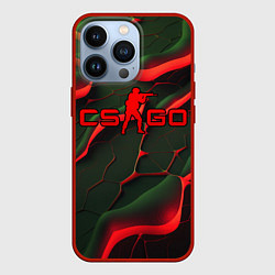 Чехол для iPhone 13 Pro CSGO red green texture, цвет: 3D-красный