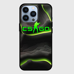 Чехол для iPhone 13 Pro CSGO green black logo, цвет: 3D-черный