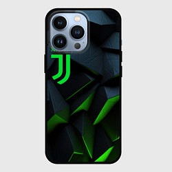 Чехол для iPhone 13 Pro Juventus black green logo, цвет: 3D-черный