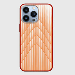 Чехол для iPhone 13 Pro Полосатый оранжевый градиент, цвет: 3D-красный