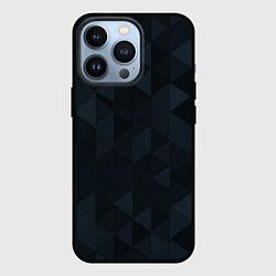 Чехол для iPhone 13 Pro Тёмно-синий треугольный, цвет: 3D-черный