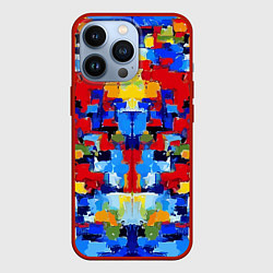 Чехол для iPhone 13 Pro Colorful abstraction - vogue - paint, цвет: 3D-красный