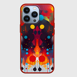 Чехол для iPhone 13 Pro Mirrow colorful blots - abstraction - vogue, цвет: 3D-красный