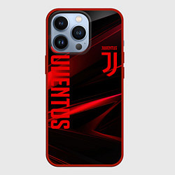 Чехол для iPhone 13 Pro Juventus black red logo, цвет: 3D-красный