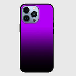 Чехол для iPhone 13 Pro Градиент фиолетово-чёрный, цвет: 3D-черный