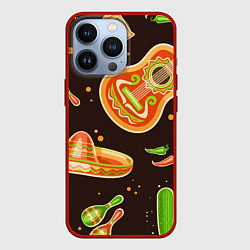 Чехол для iPhone 13 Pro Мексиканское веселье, цвет: 3D-красный