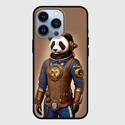 Чехол для iPhone 13 Pro Крутой панда в стиле стимпанк - нейросеть, цвет: 3D-черный