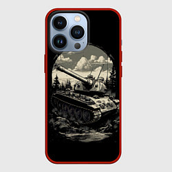 Чехол для iPhone 13 Pro Т54 русский танк, цвет: 3D-красный