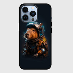 Чехол для iPhone 13 Pro Cool capybara - cyberpunk - neural network, цвет: 3D-черный