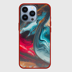 Чехол для iPhone 13 Pro Палитра масло, цвет: 3D-красный