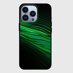 Чехол iPhone 13 Pro Green neon lines