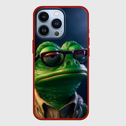 Чехол для iPhone 13 Pro Мудрый Пепе, цвет: 3D-красный