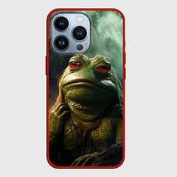 Чехол для iPhone 13 Pro Большая жаба Пепе, цвет: 3D-красный