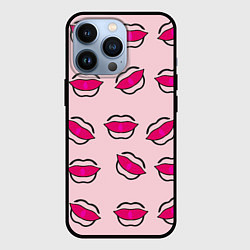 Чехол для iPhone 13 Pro Силуэт губы, цвет: 3D-черный