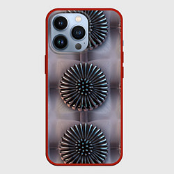Чехол для iPhone 13 Pro Узор из жидкого металла, цвет: 3D-красный