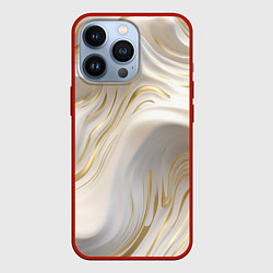 Чехол для iPhone 13 Pro Бежевая абстракция, цвет: 3D-красный