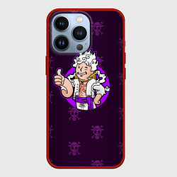 Чехол для iPhone 13 Pro One piece - Луффи в стиле Пип-Бой, цвет: 3D-красный