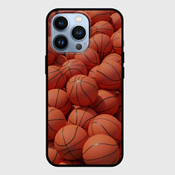 Чехол для iPhone 13 Pro Узор с баскетбольными мячами, цвет: 3D-черный