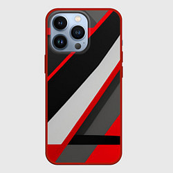 Чехол для iPhone 13 Pro Линии неопределенности, цвет: 3D-красный