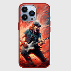 Чехол для iPhone 13 Pro ACDC rock music, цвет: 3D-красный