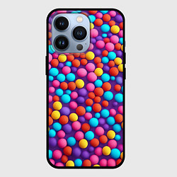 Чехол для iPhone 13 Pro Паттерн разноцветные шарики - нейросеть, цвет: 3D-черный