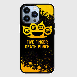 Чехол для iPhone 13 Pro Five Finger Death Punch - gold gradient, цвет: 3D-черный