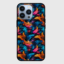 Чехол для iPhone 13 Pro Фантастические листья растений узор, цвет: 3D-черный