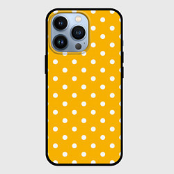 Чехол для iPhone 13 Pro Горчичный в горошек, цвет: 3D-черный
