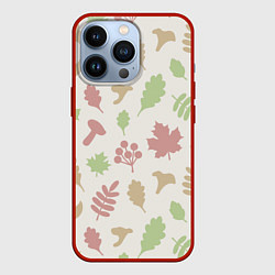 Чехол для iPhone 13 Pro Осень - бежевый 3, цвет: 3D-красный