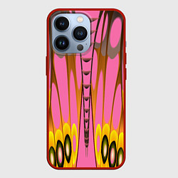 Чехол для iPhone 13 Pro Розовый бабочкин мотив, цвет: 3D-красный