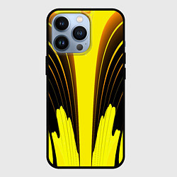 Чехол для iPhone 13 Pro Черно-желтые мотивы, цвет: 3D-черный