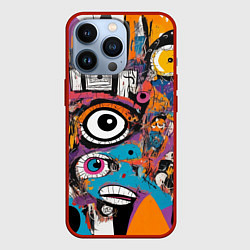Чехол для iPhone 13 Pro Глаз в смеси современных искусств - абстракционизм, цвет: 3D-красный