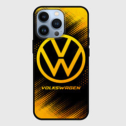 Чехол для iPhone 13 Pro Volkswagen - gold gradient, цвет: 3D-черный