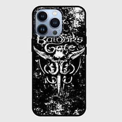 Чехол для iPhone 13 Pro Baldurs gate 3 - black and white, цвет: 3D-черный