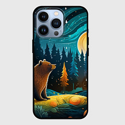 Чехол для iPhone 13 Pro Хозяин тайги: медведь в лесу, цвет: 3D-черный