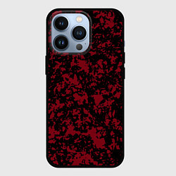 Чехол для iPhone 13 Pro Красно-чёрная пятнистая текстура, цвет: 3D-черный
