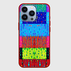 Чехол для iPhone 13 Pro Геометрическая абстракция - капли дождя, цвет: 3D-красный