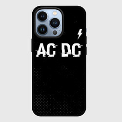 Чехол для iPhone 13 Pro AC DC glitch на темном фоне: символ сверху, цвет: 3D-черный